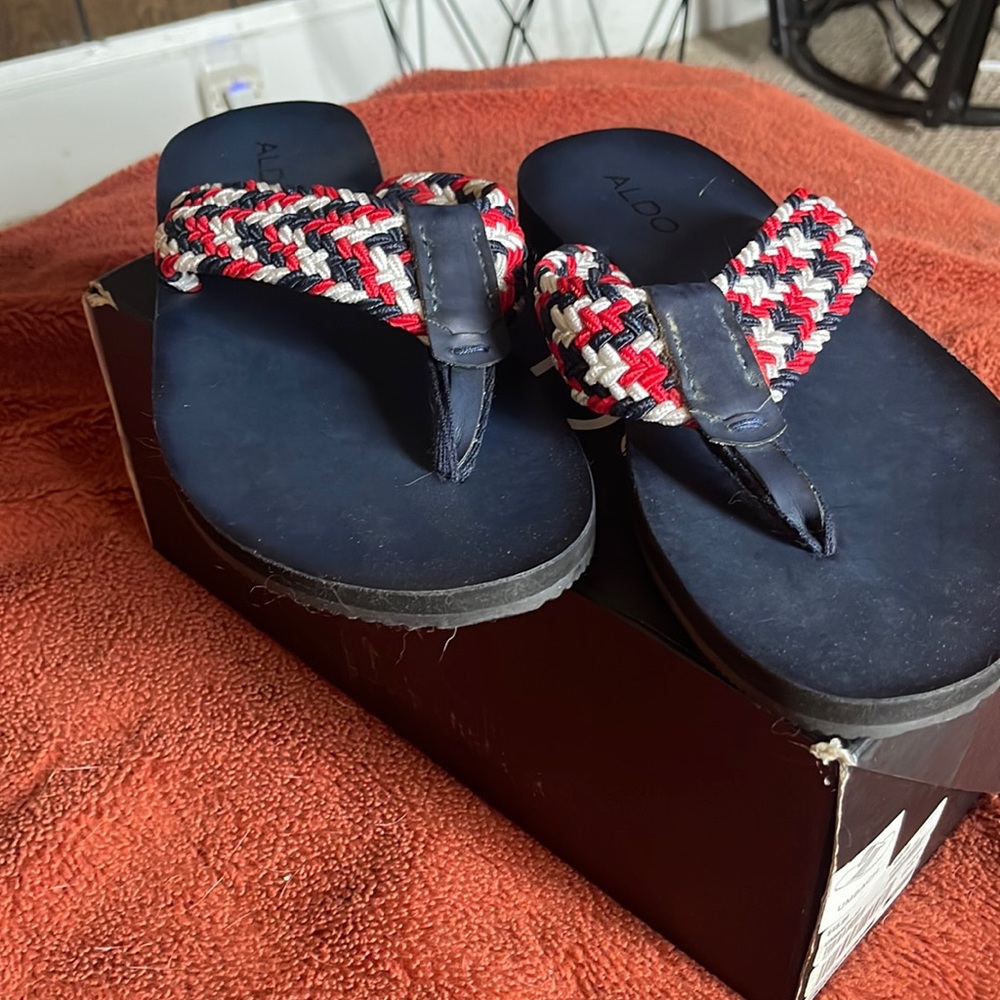 Men’s Aldo flip flops never worn .